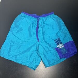 Vintage Umbro Shorts 90s Men's‎ XS Soccer Athletic Blue Teal Lightweight